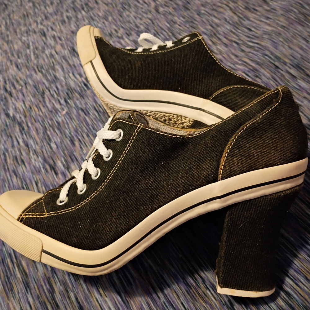 BAKERS Denim Lace-Up Heel Sneakers